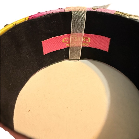 CÄRA silk wrapped paisley and rhinestone bangle bracelet - Picture 4 of 4